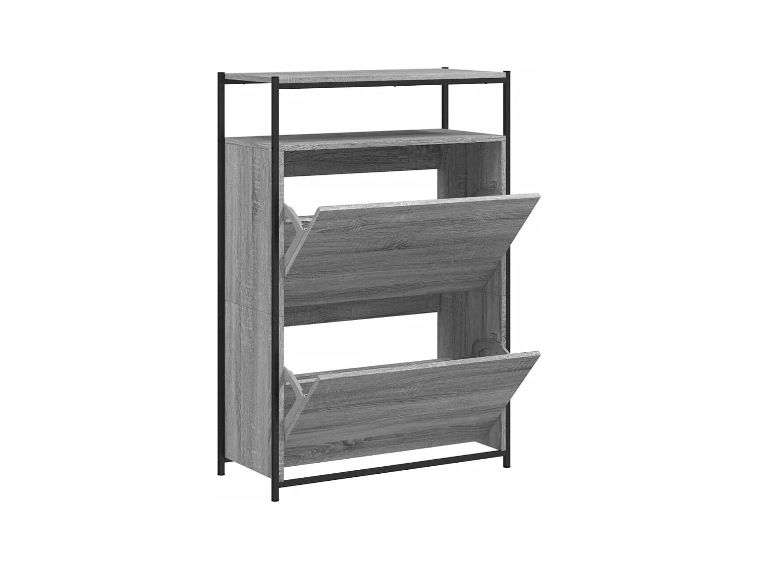 Sonoma grijze schoenenkast 75x34x112 cm bewerkt hout