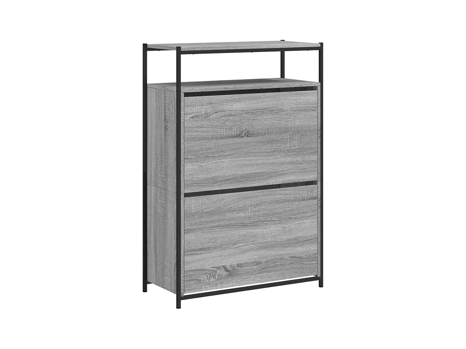 Sonoma grijze schoenenkast 75x34x112 cm bewerkt hout