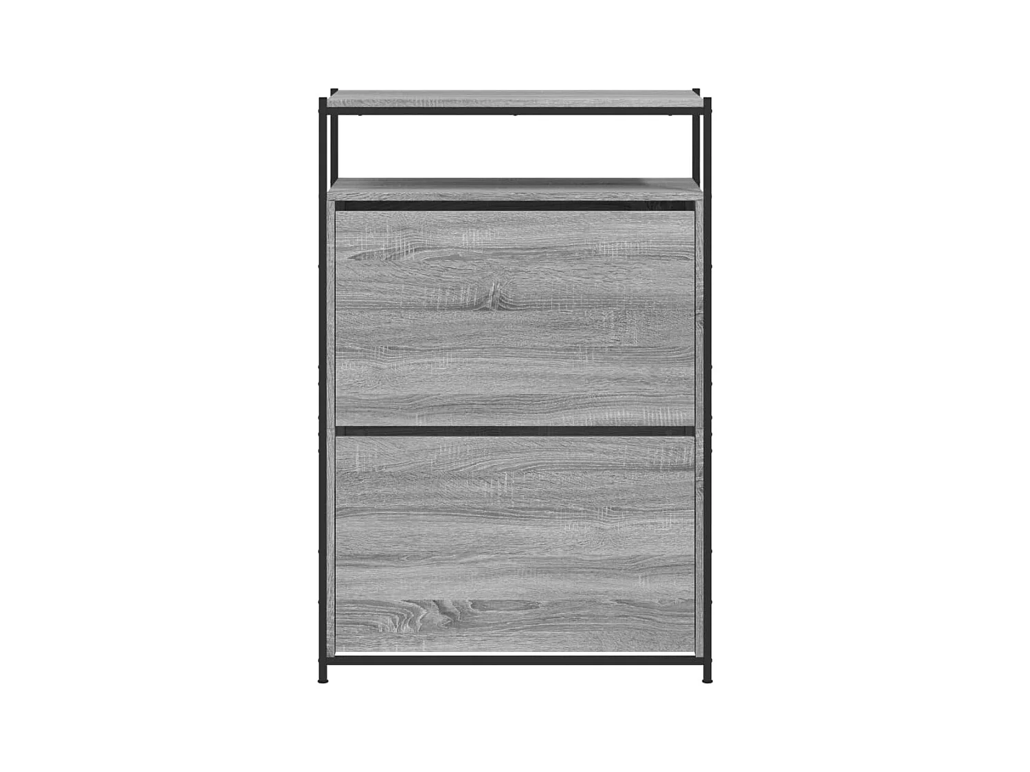 Sonoma grijze schoenenkast 75x34x112 cm bewerkt hout