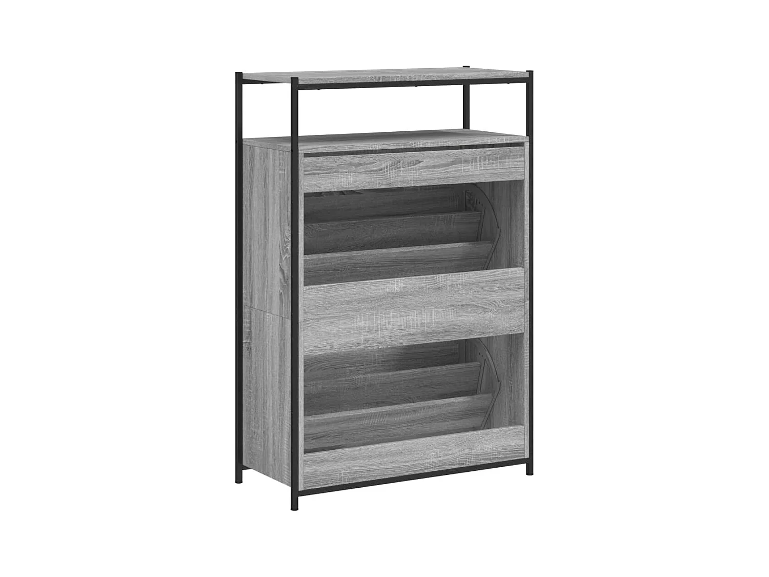 Sonoma grijze schoenenkast 75x34x112 cm bewerkt hout