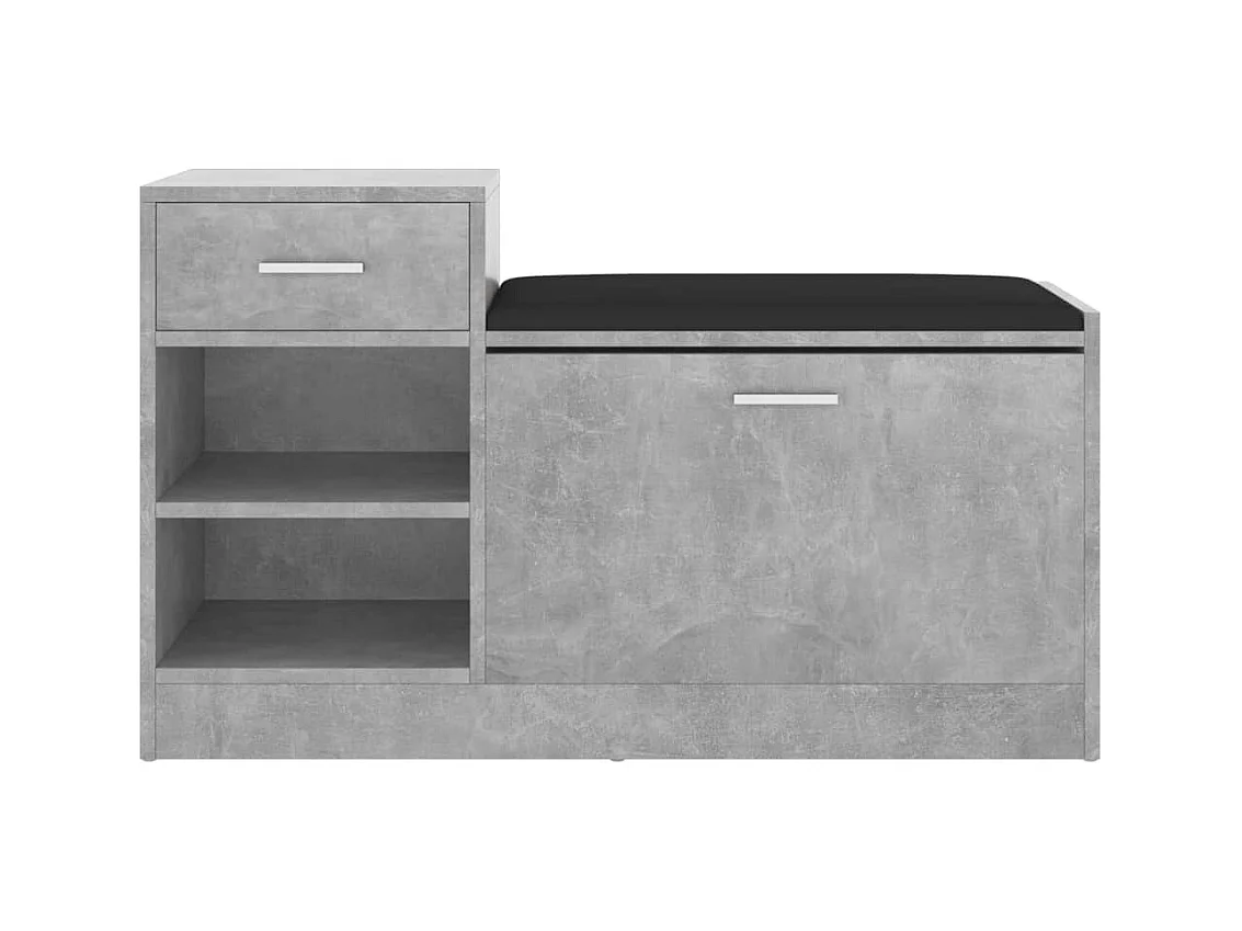 Banc à chaussures Gris béton 94,5x31x57 cm Aggloméré