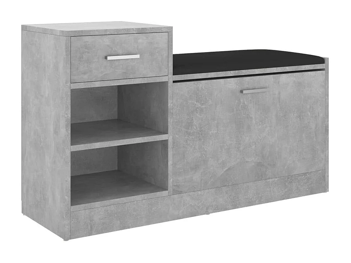 Banc à chaussures Gris béton 94,5x31x57 cm Aggloméré