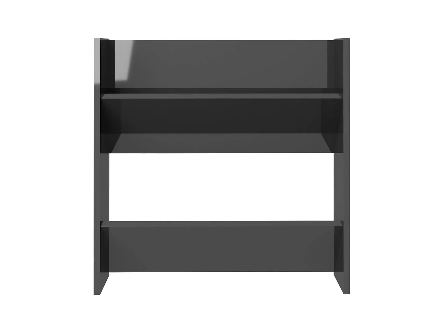 Armoire à chaussures murale gris brillant bois d’ingénierie