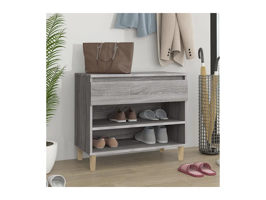 Scarpiera in legno ingegnerizzato grigio Sonoma 70x36x60 cm