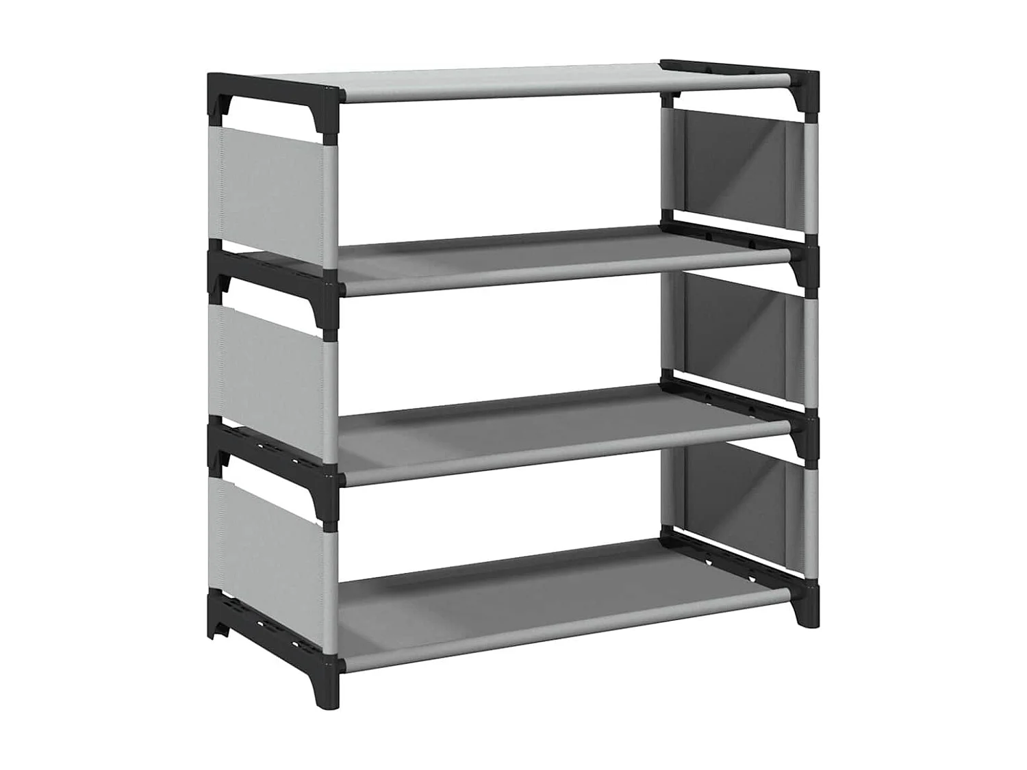Schoenenrek met 4 niveaus, grijs, 54x28x55 cm, non-woven stof
