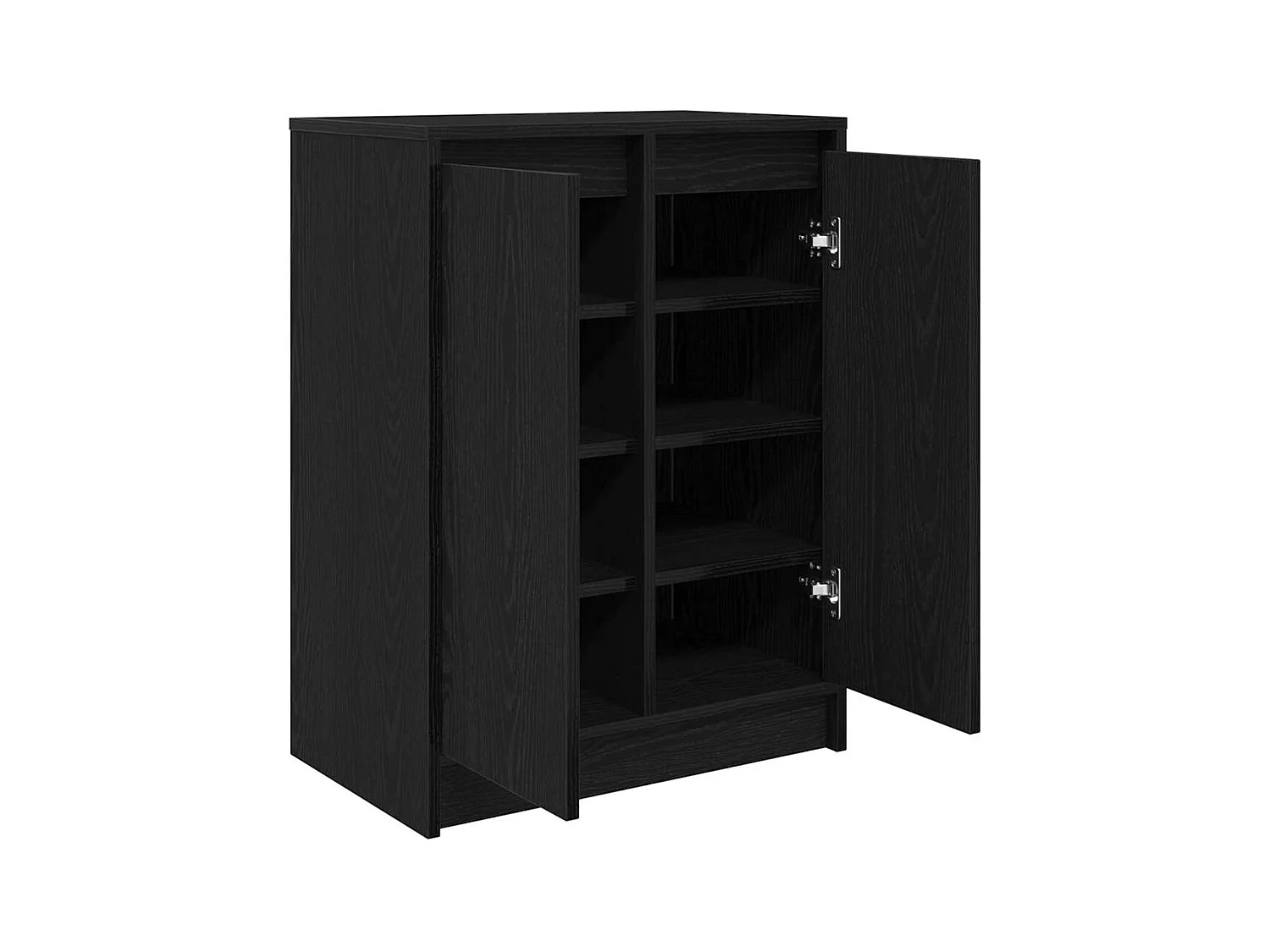 Armoire à chaussures chêne noir 57x34x76 cm bois d'ingénierie