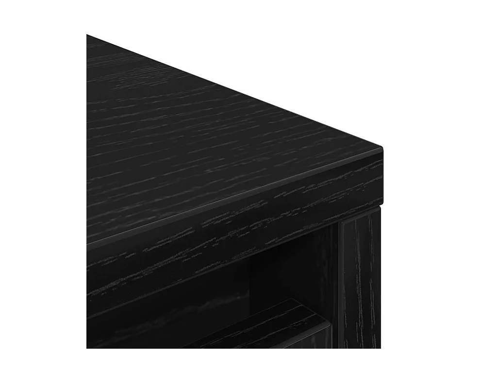 Armoire à chaussures chêne noir 57x34x76 cm bois d'ingénierie