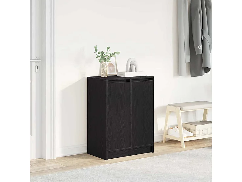 Scarpiera in rovere nero 57x34x76 cm in legno ingegnerizzato