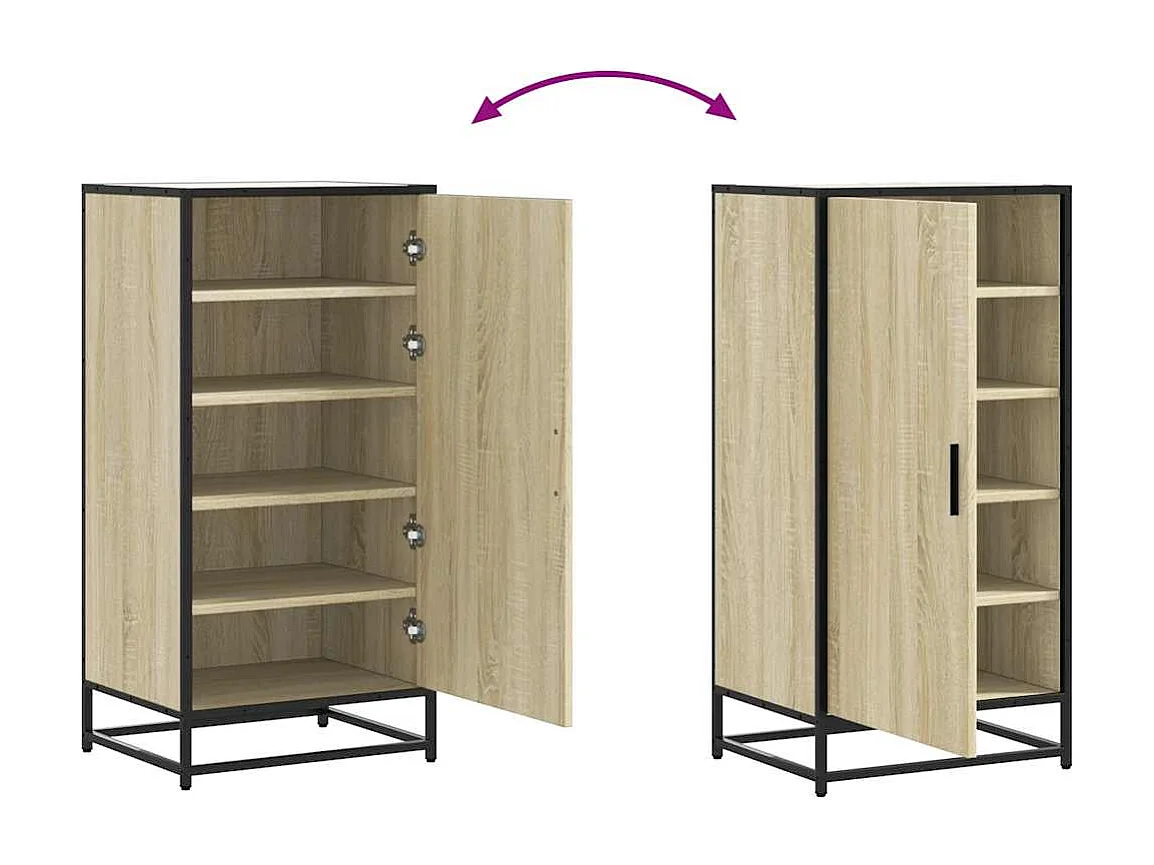 Étagère à chaussures chêne sonoma 48x38x97,5 cm bois ingénierie
