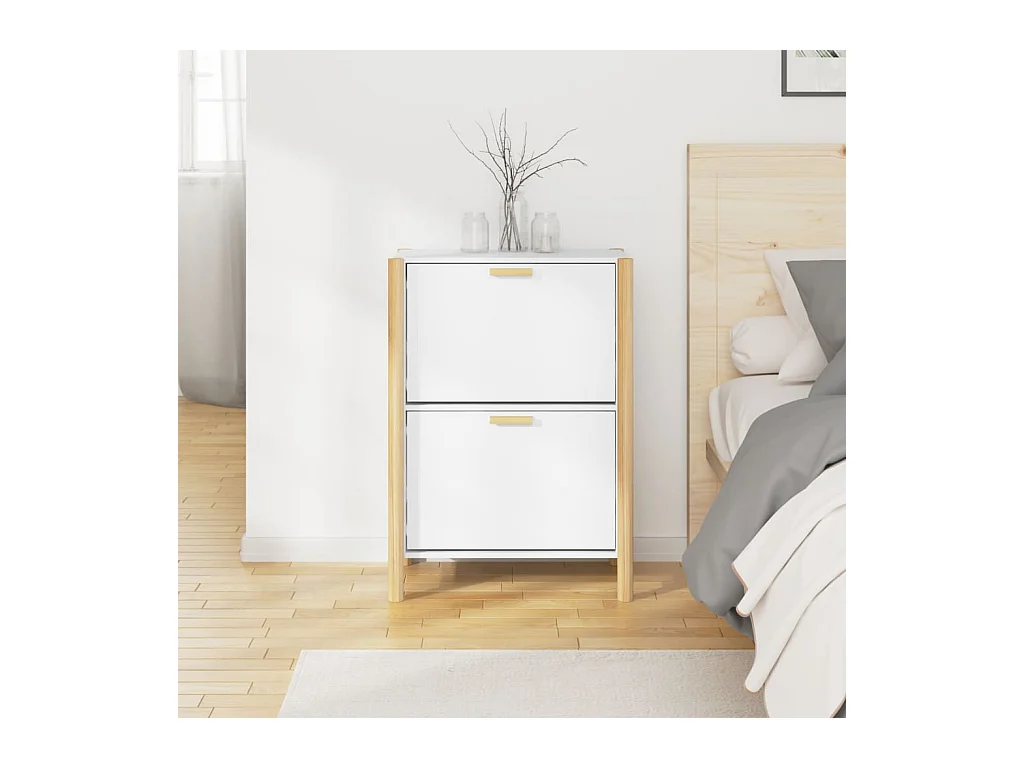 Armoire à chaussures Blanc 57,5x33x80 cm Bois d'ingénierie