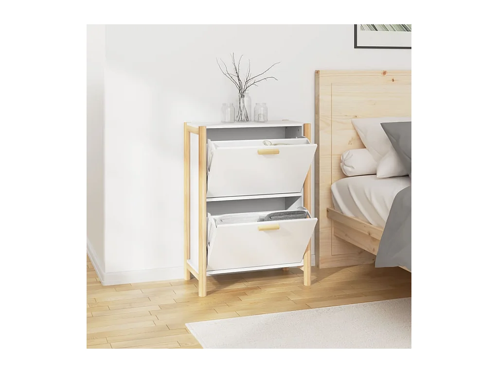 Armoire à chaussures Blanc 57,5x33x80 cm Bois d'ingénierie