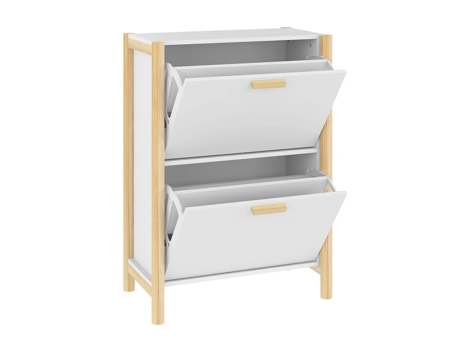 Weißer Schuhschrank 57,5 x 33 x 80 cm Holzwerkstoff