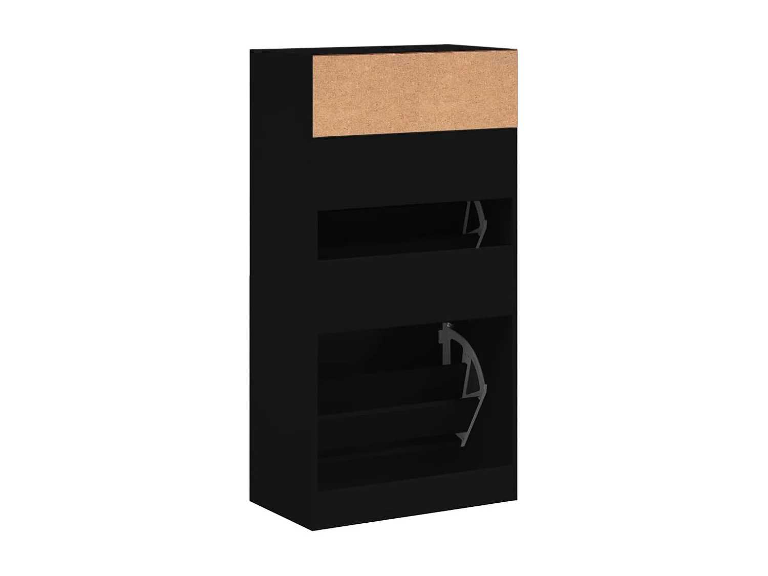 Zapatero negro 60x34x116 cm madera contrachapada
