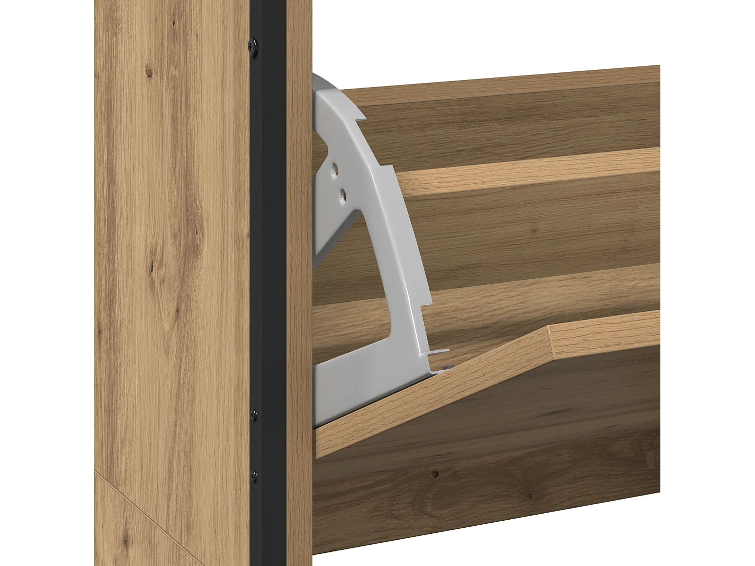 Cabinet à chaussures avec 4 tiroirs rabattables Chêne artisanal 100x34x112 cm