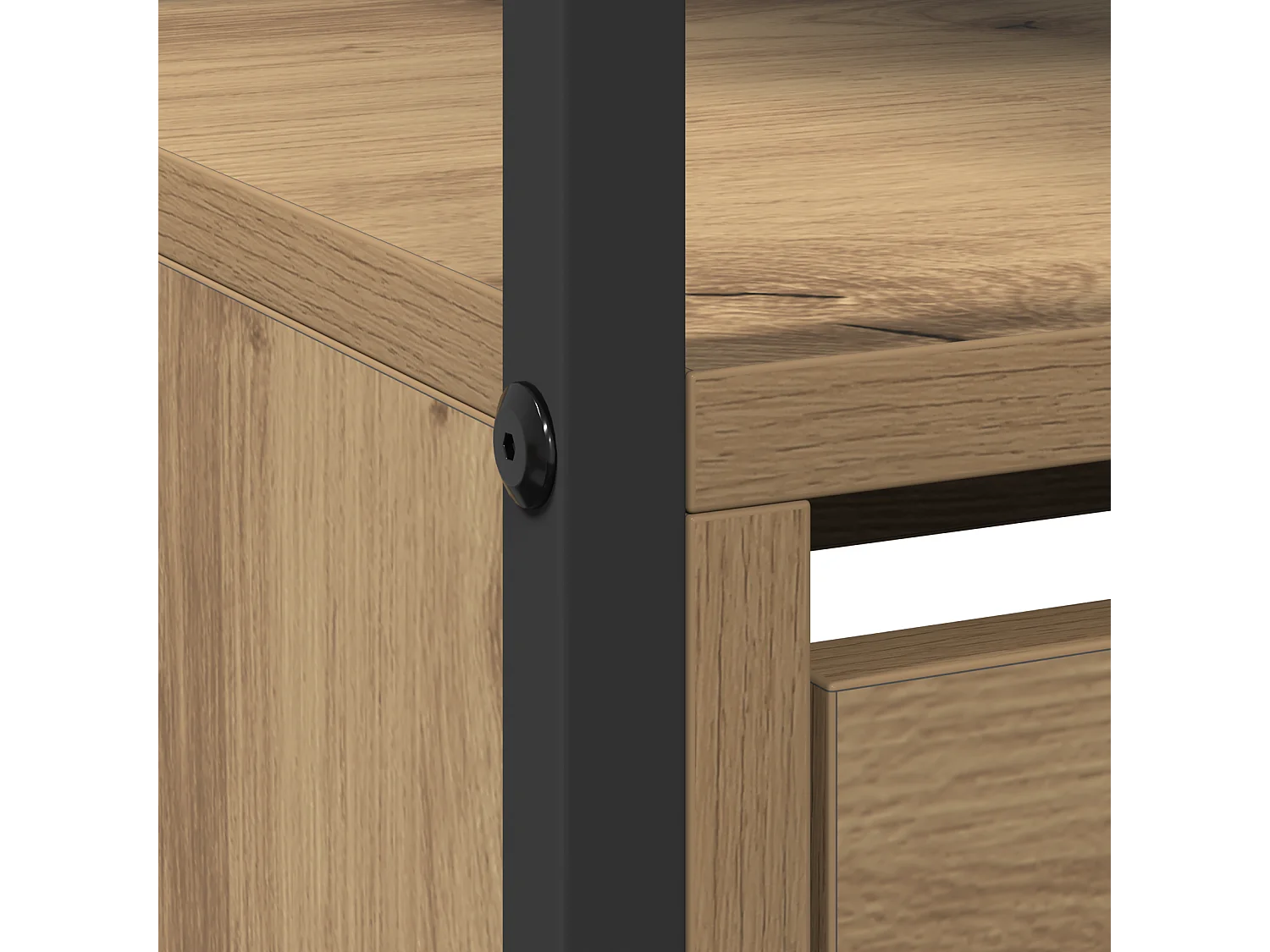 Schoenenkast met 4 uitklapbare lades Handgemaakt eikenhout 100x34x112 cm