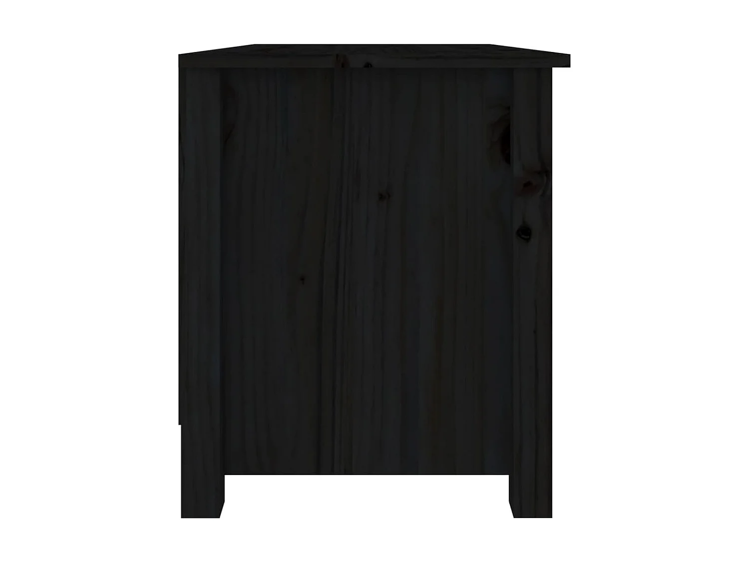 Panca portascarpe nera 70x38x45,5 cm Legno massello di pino