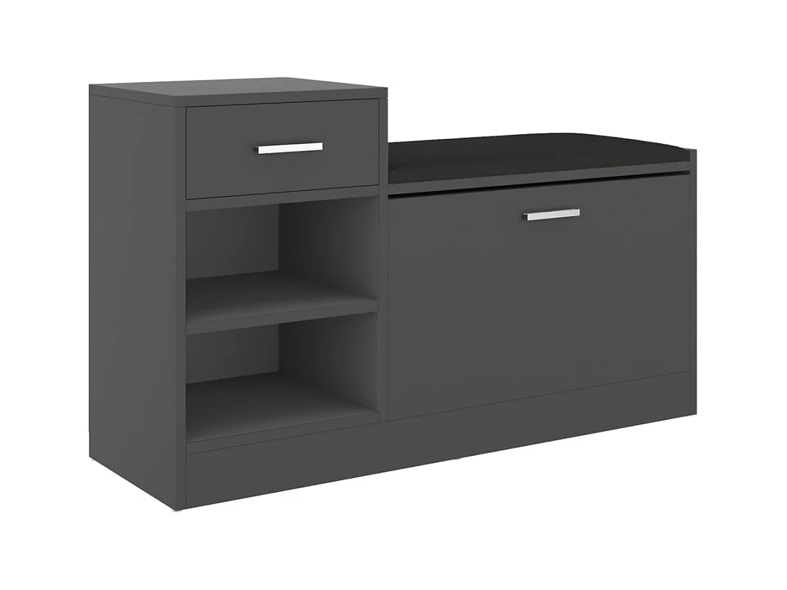 Banc à chaussures Gris 94,5x31x57 cm Aggloméré