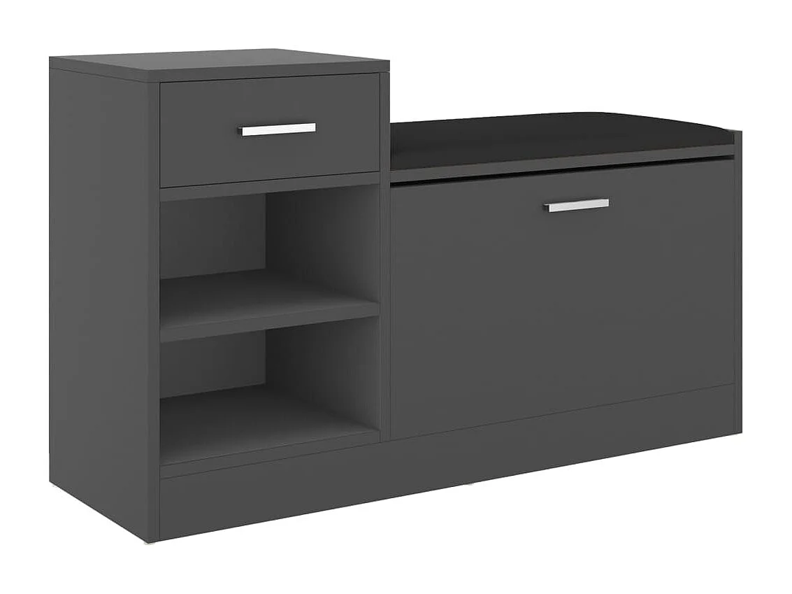 Banc à chaussures Gris 94,5x31x57 cm Aggloméré