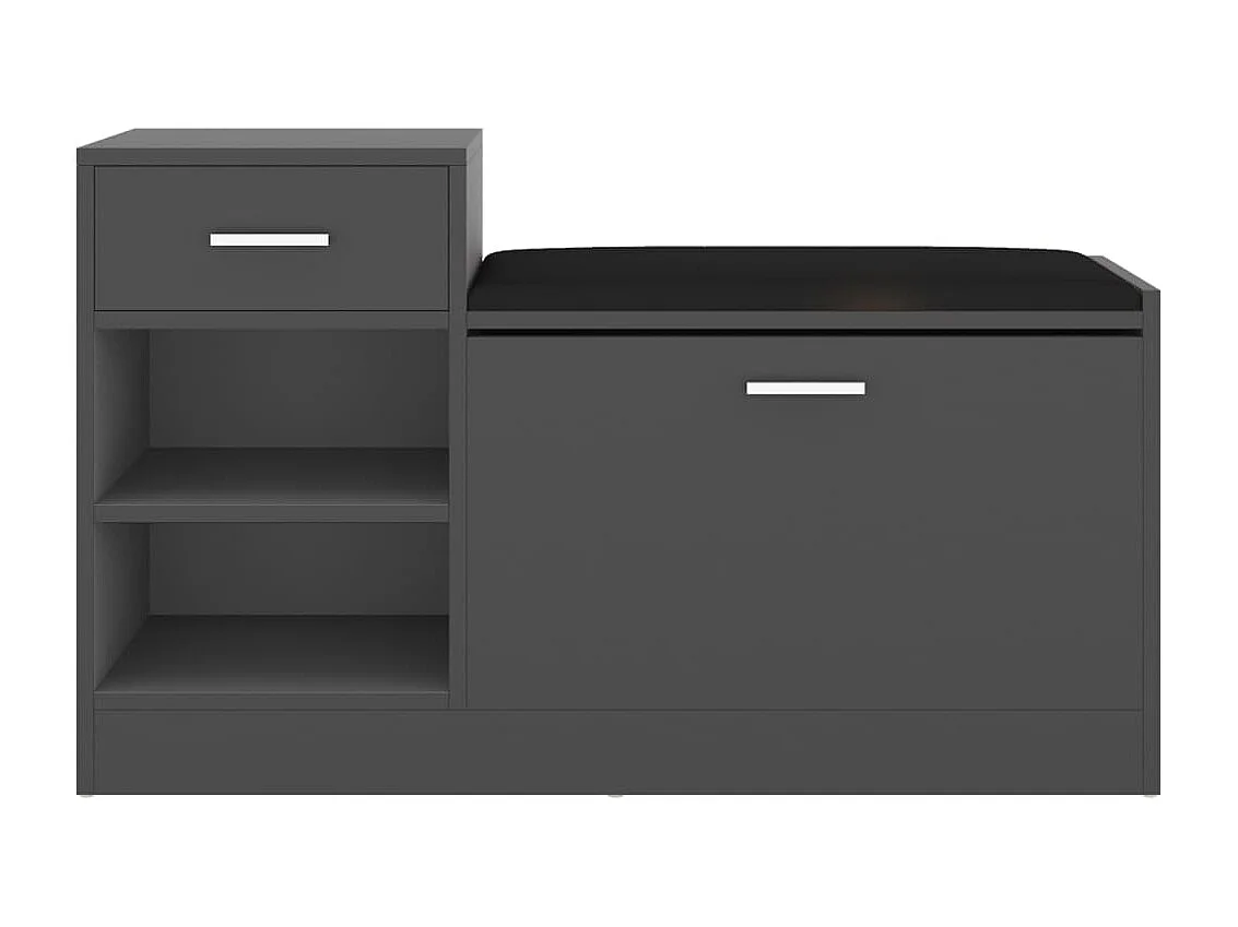 Banc à chaussures Gris 94,5x31x57 cm Aggloméré