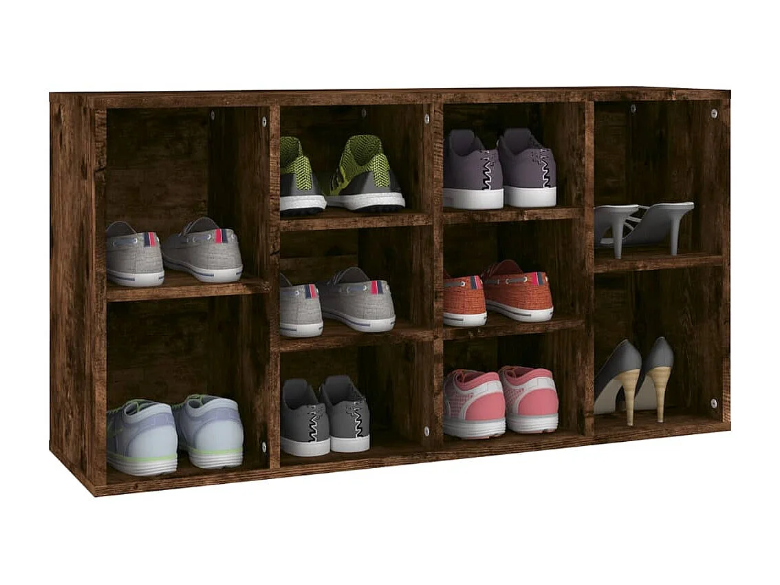 Banc à chaussures Chêne fumé 103x30x54,5 cm Bois d'ingénierie