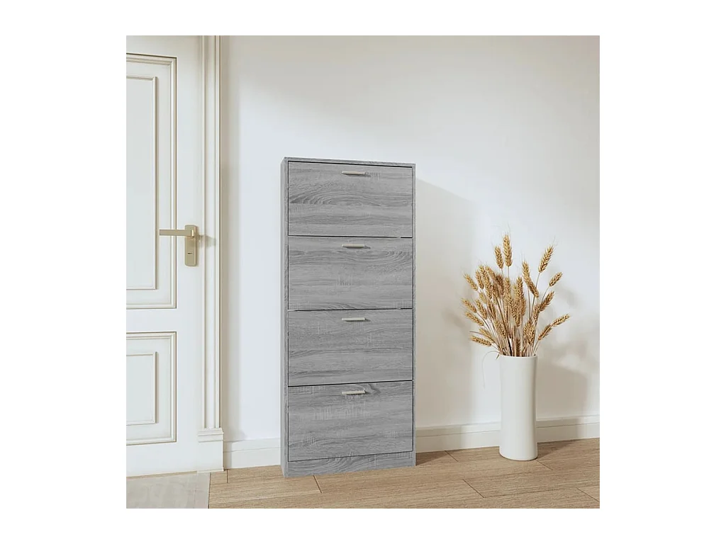 Scarpiera Sonoma grigia 59x17x150 cm in legno ingegnerizzato