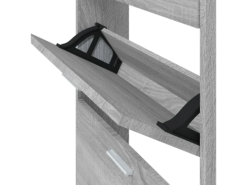 Scarpiera Sonoma grigia 59x17x150 cm in legno ingegnerizzato