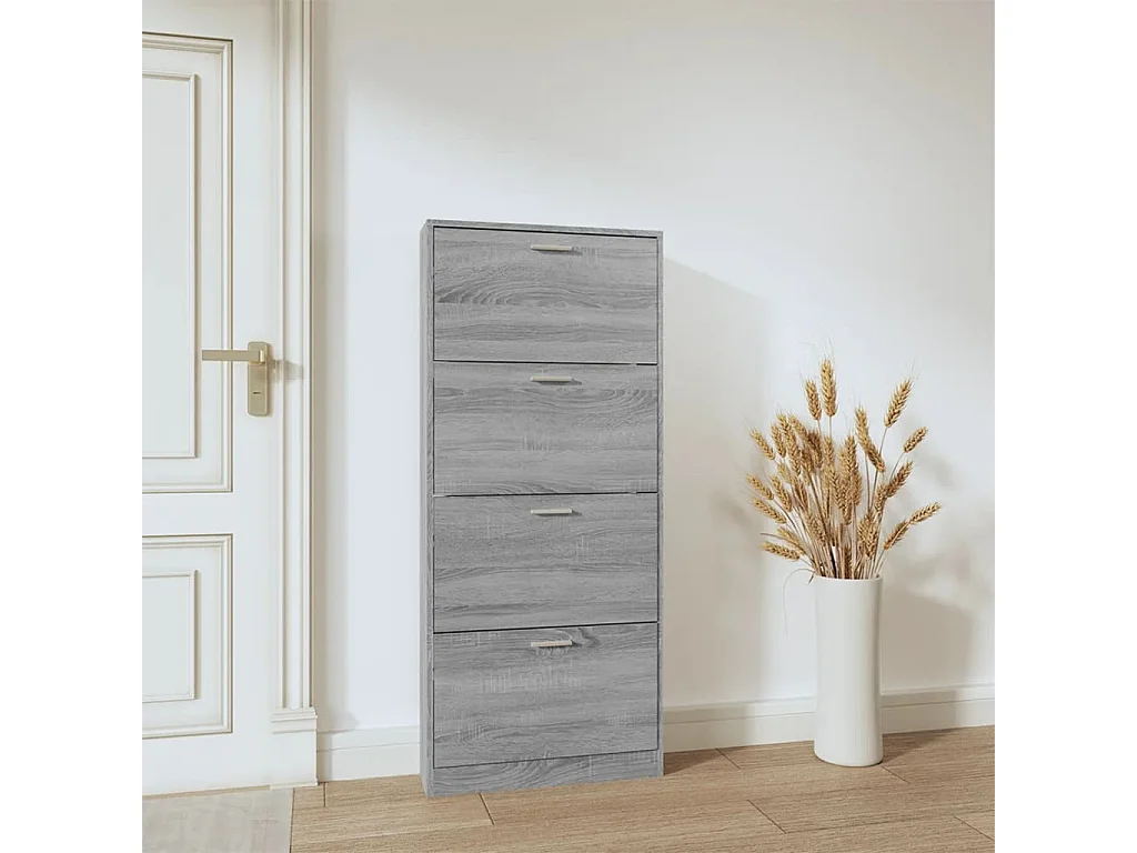 Zapatero Sonoma gris 59x17x150 cm Madera de ingeniería