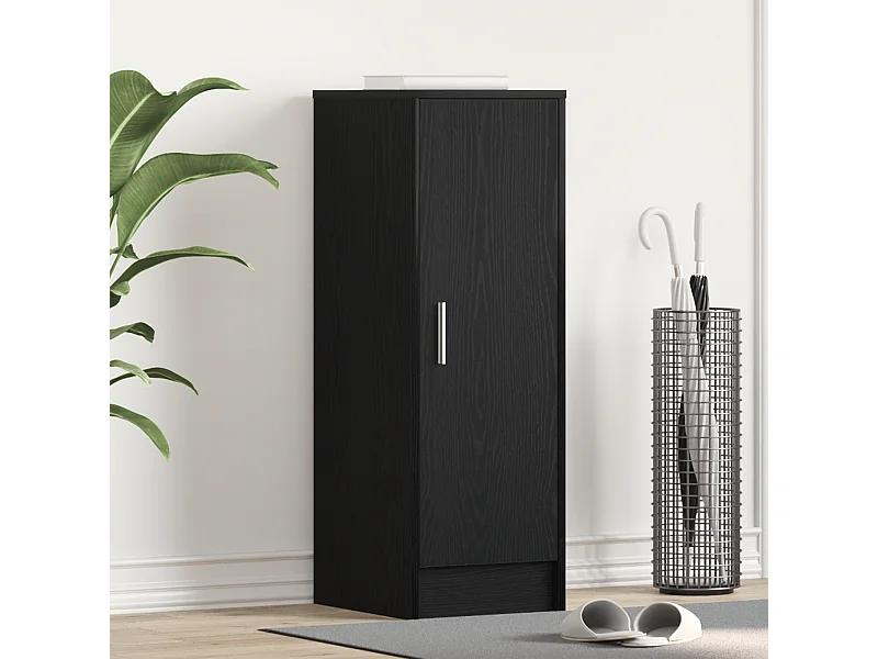 Zwarte eikenhouten schoenenkast 32x35x92 cm in composiet hout