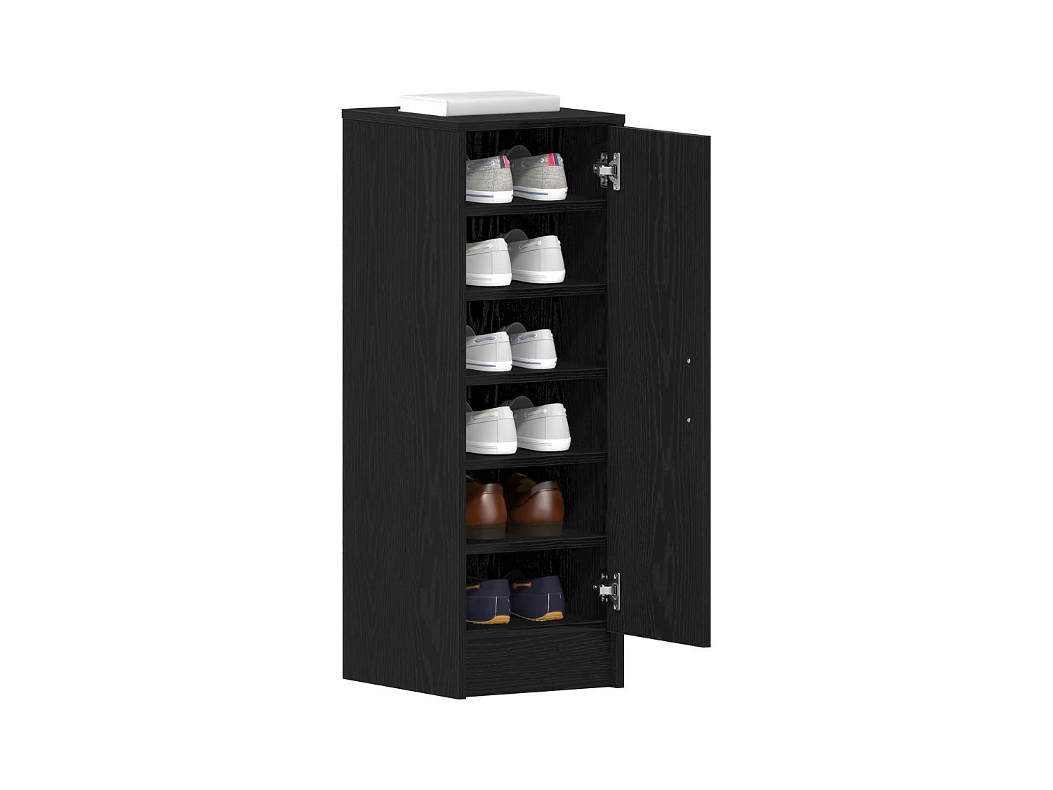 Meuble à chaussures Chêne noir 32x35x92 cm en bois composite
