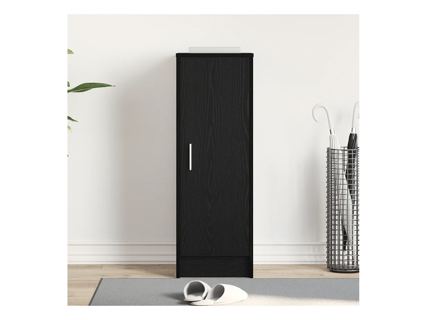 Meuble à chaussures Chêne noir 32x35x92 cm en bois composite