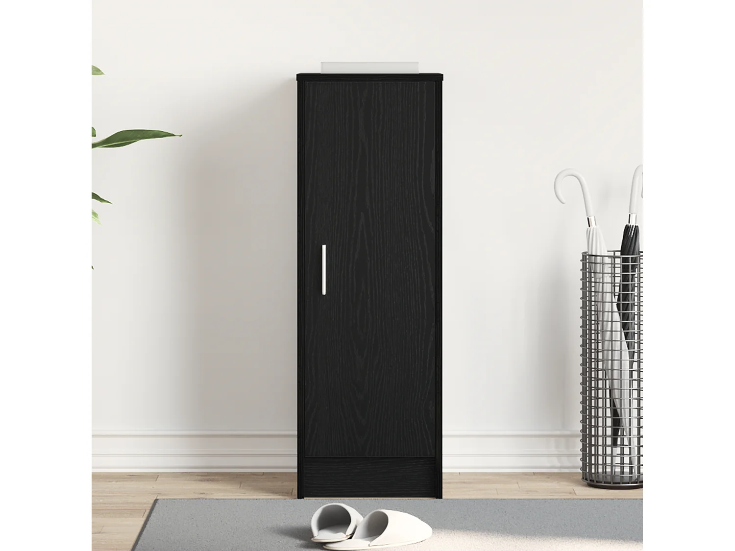 Meuble à chaussures Chêne noir 32x35x92 cm en bois composite