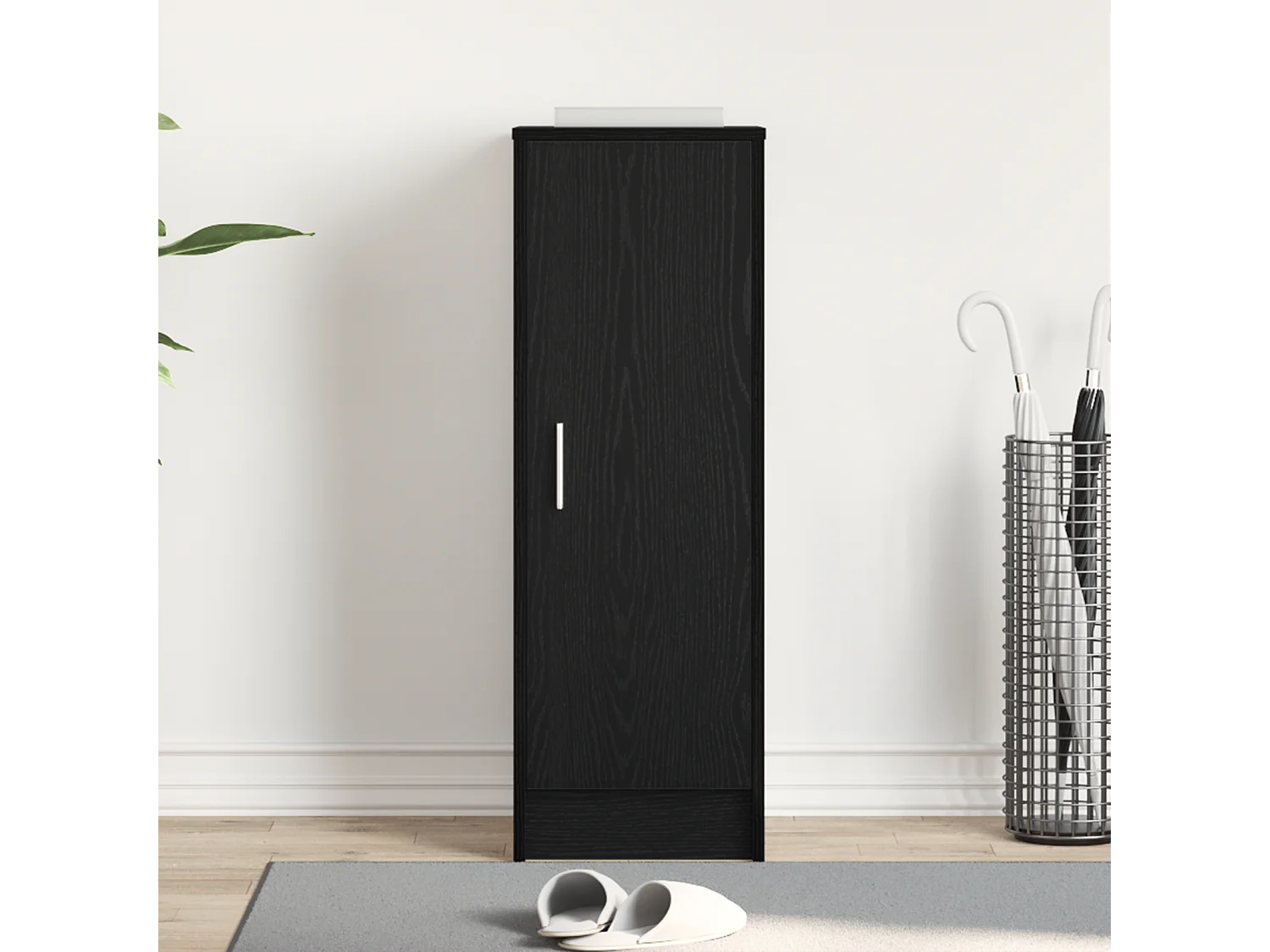 Meuble à chaussures Chêne noir 32x35x92 cm en bois composite