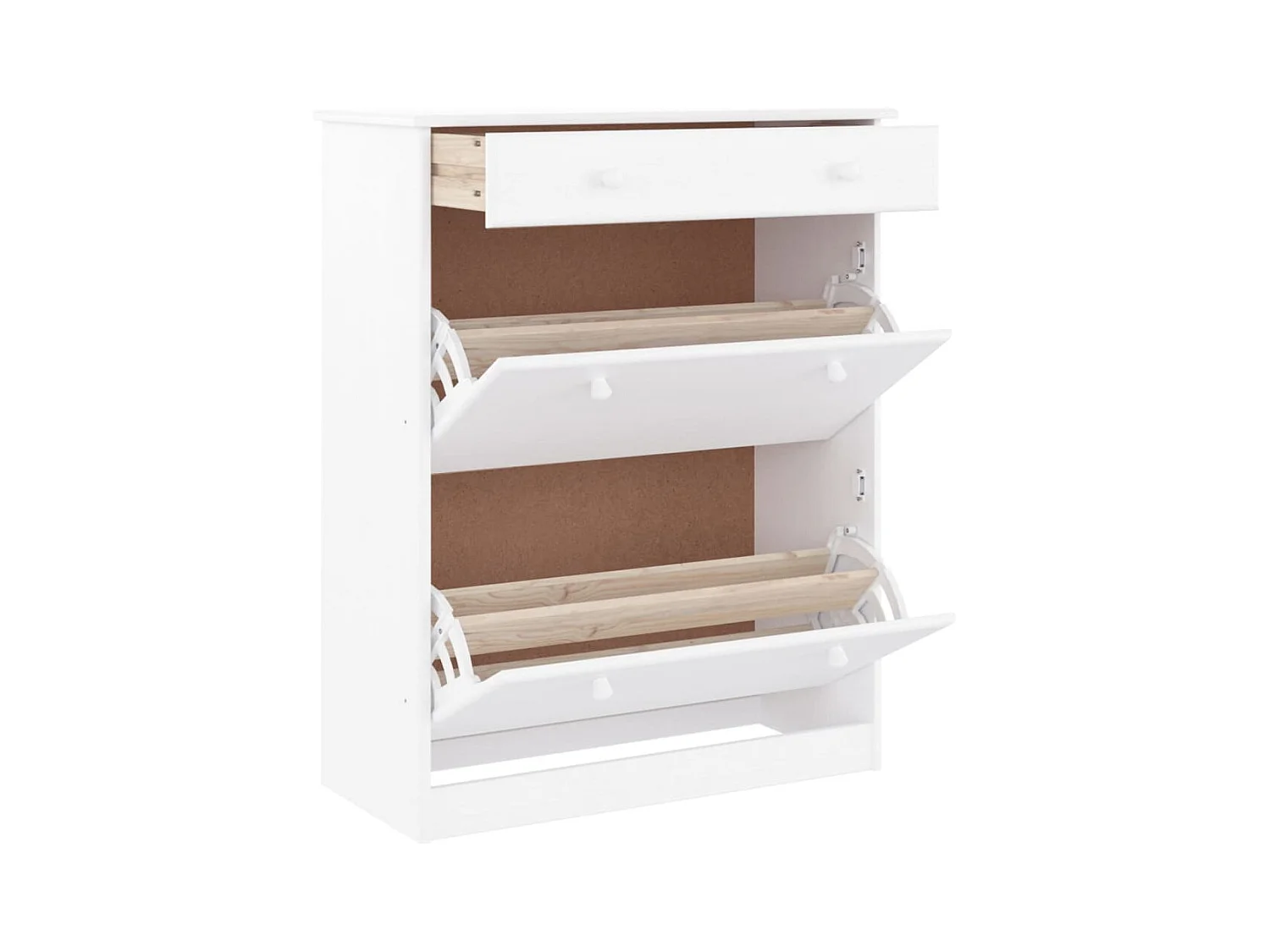 Armoire à chaussures blanc 77x35x96 cm bois massif de pin