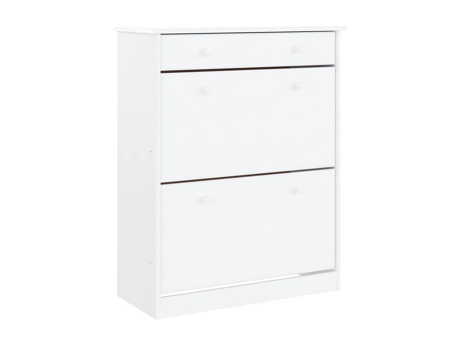 Scarpiera bianca 77x35x96 cm in legno massello di pino