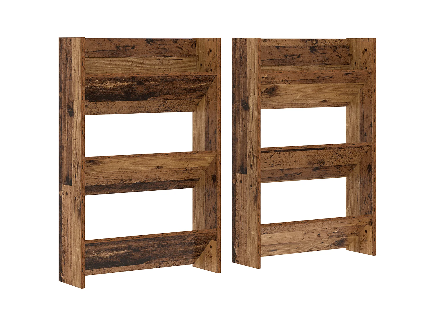 Cabinets à chaussures muraux 2 pcs Vieux bois 60 x 18 x 60 cm