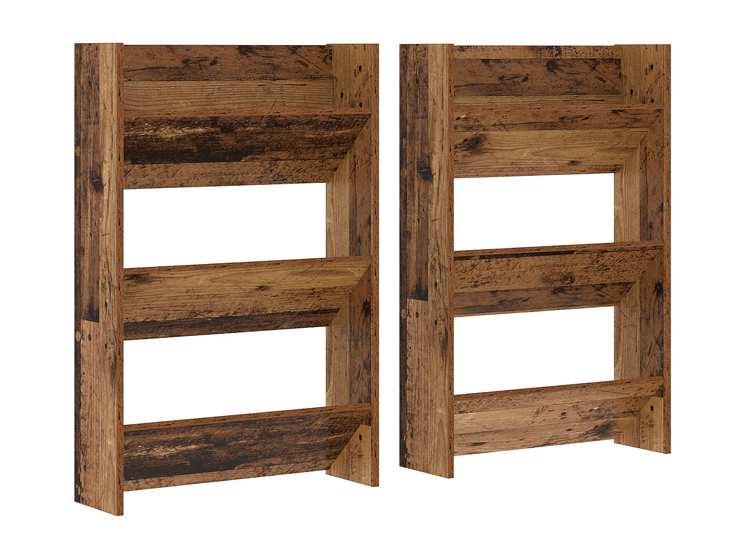 Cabinets à chaussures muraux 2 pcs Vieux bois 60 x 18 x 60 cm