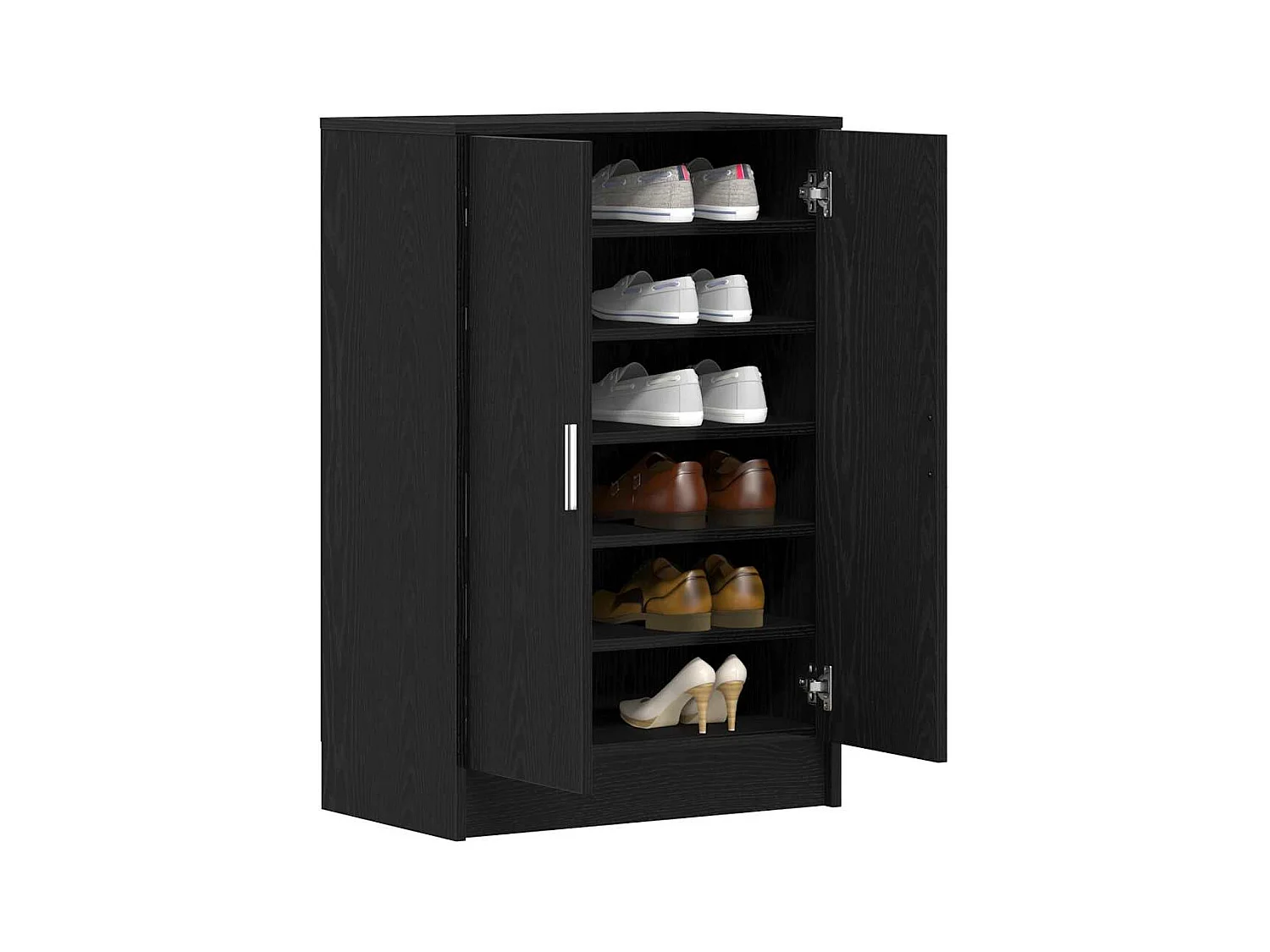 Armoire à chaussures chêne noir 60x35x92 cm bois d'ingénierie