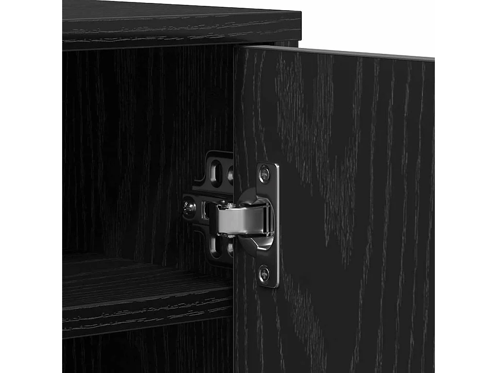 Armoire à chaussures chêne noir 60x35x92 cm bois d'ingénierie