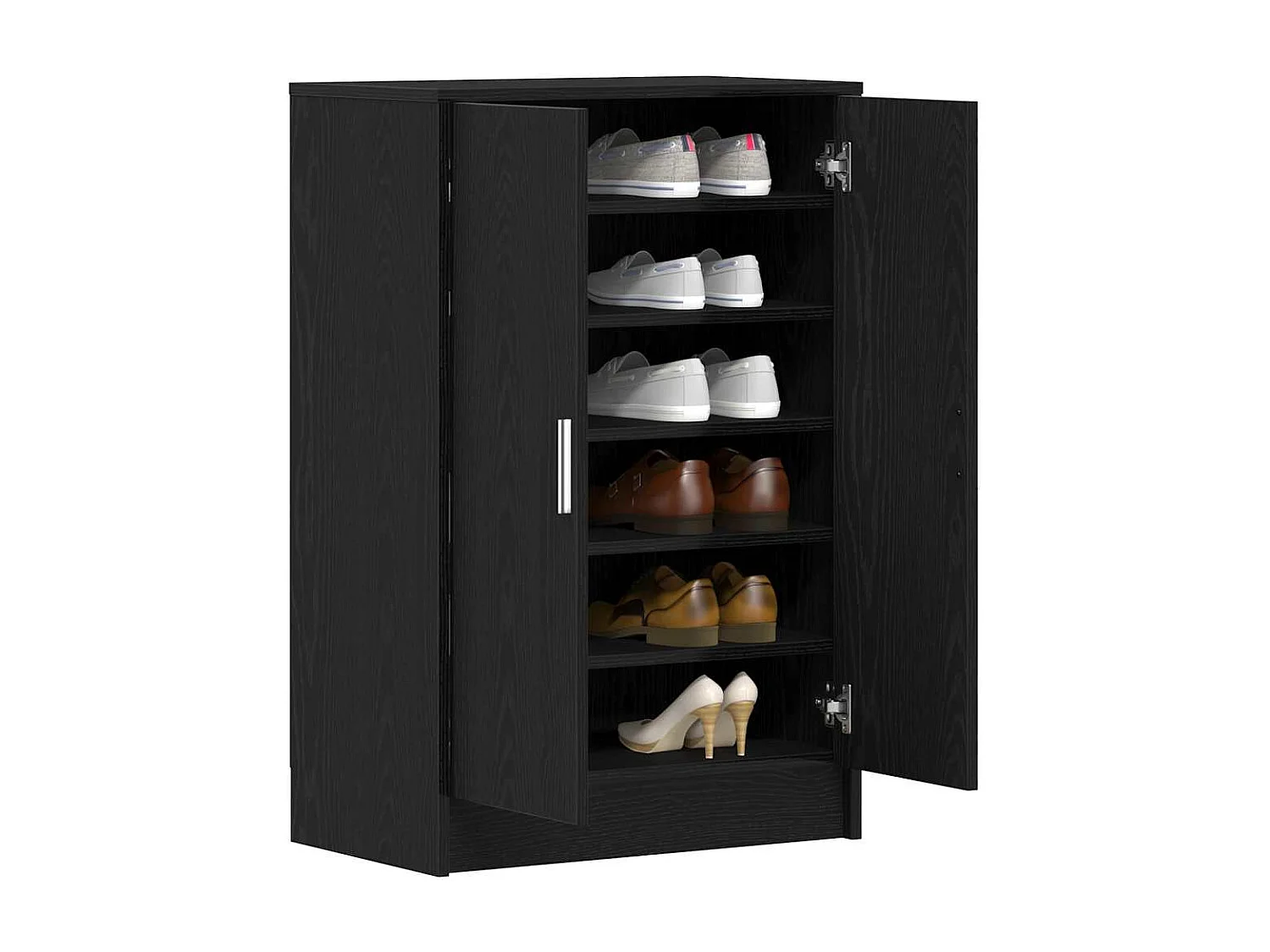 Armoire à chaussures chêne noir 60x35x92 cm bois d'ingénierie