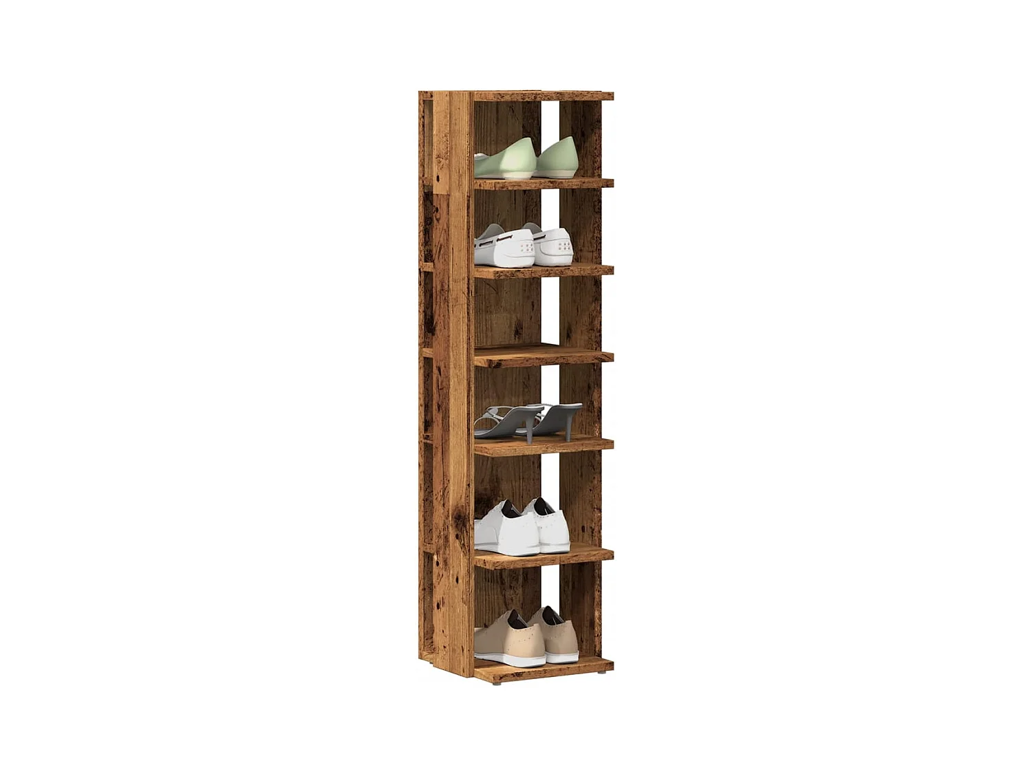 Oude houten schoenenkast 28x27x102 cm bewerkt hout