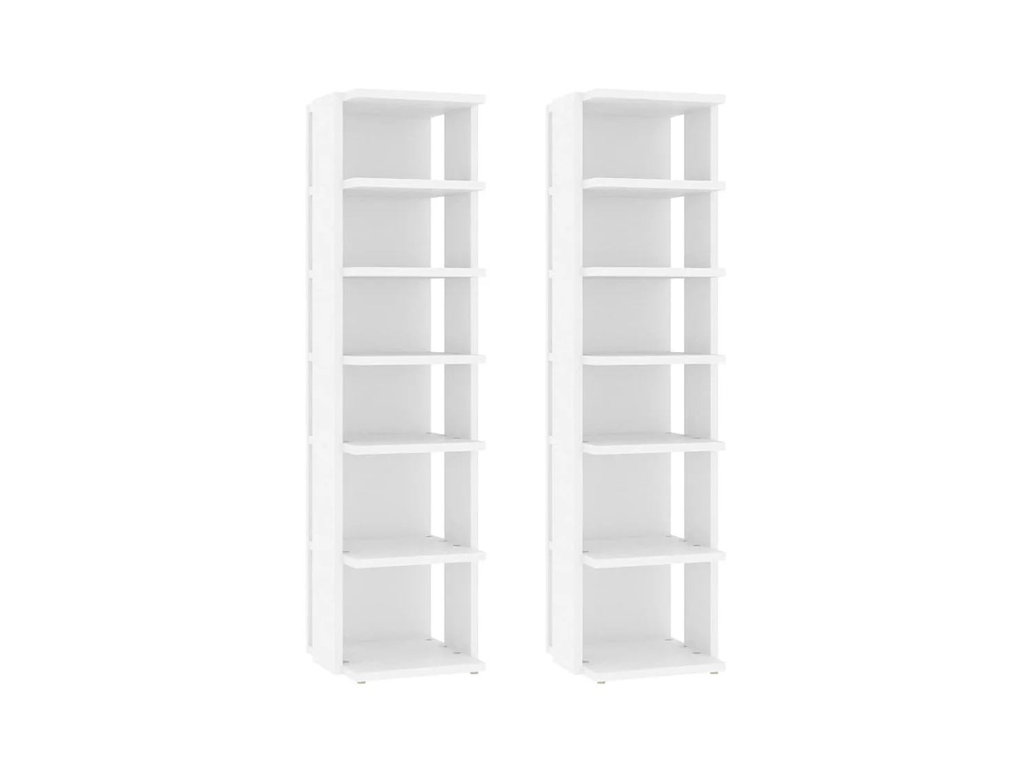 Armoires à chaussures 2 pcs Blanc 27,5x27x102cm bois ingénierie