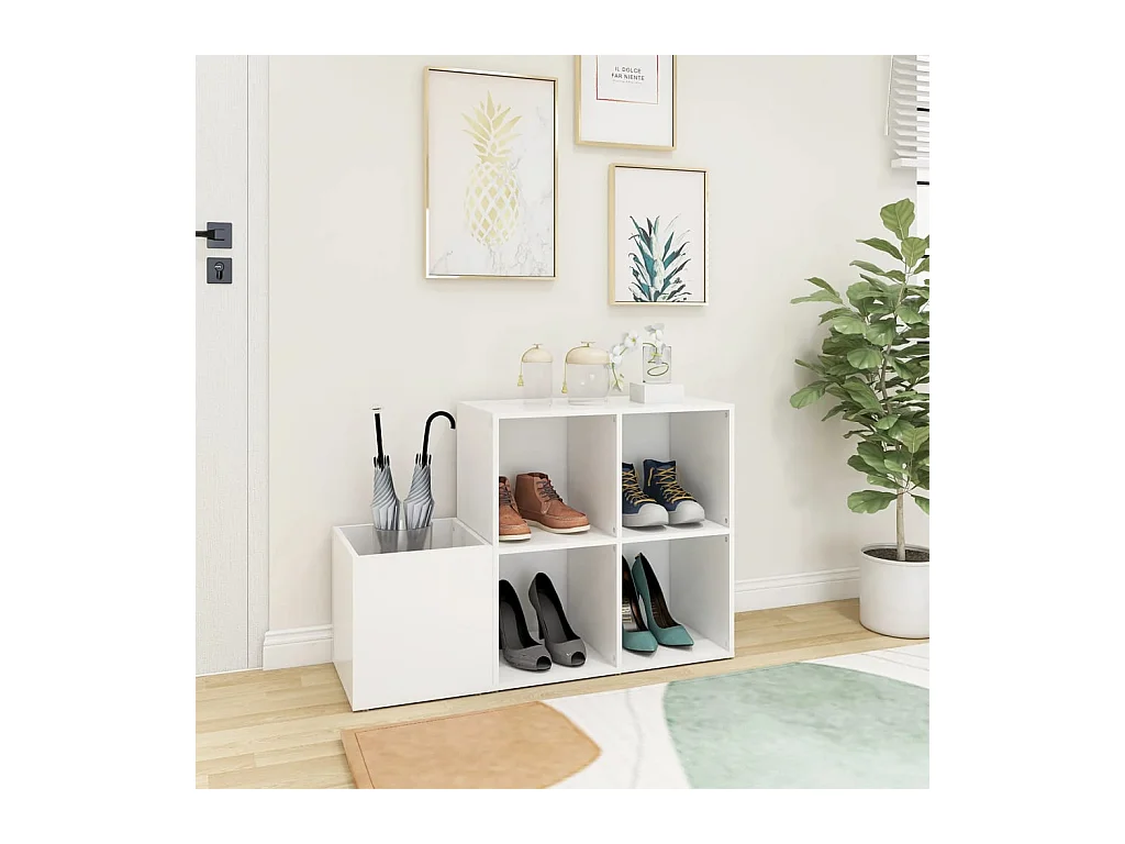 Armoire à chaussures d'entrée blanc bois d'ingénierie
