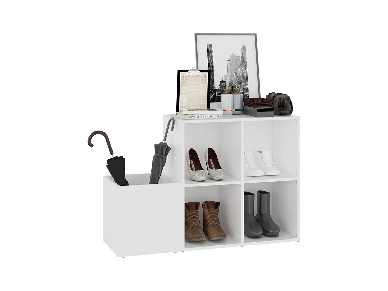 Armoire à chaussures d'entrée blanc bois d'ingénierie