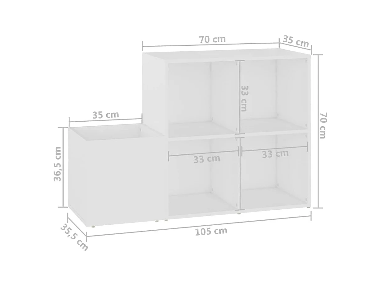 Armoire à chaussures d'entrée blanc bois d'ingénierie