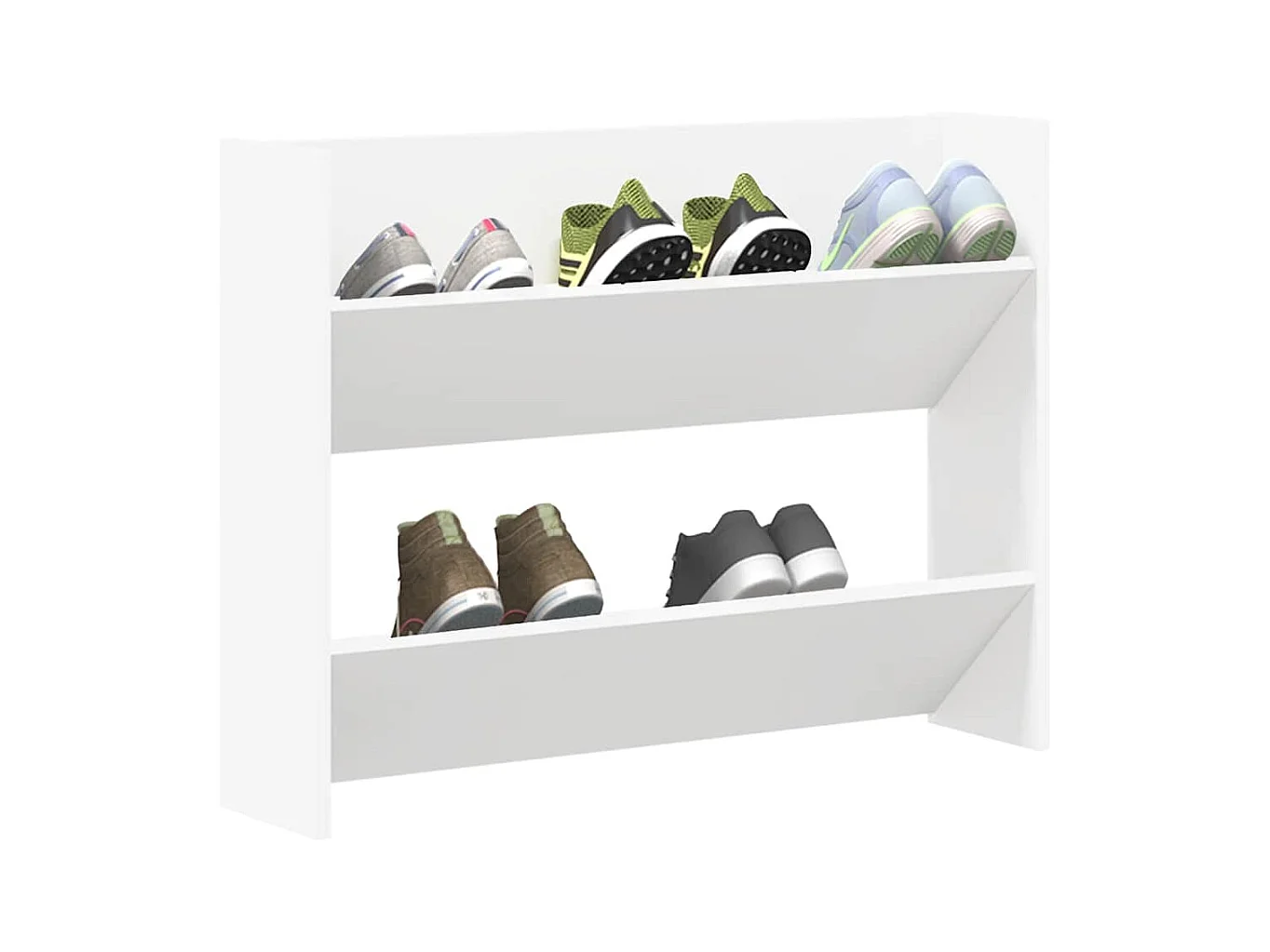 Armoire à chaussures murale Blanc 80x18x60 cm Aggloméré