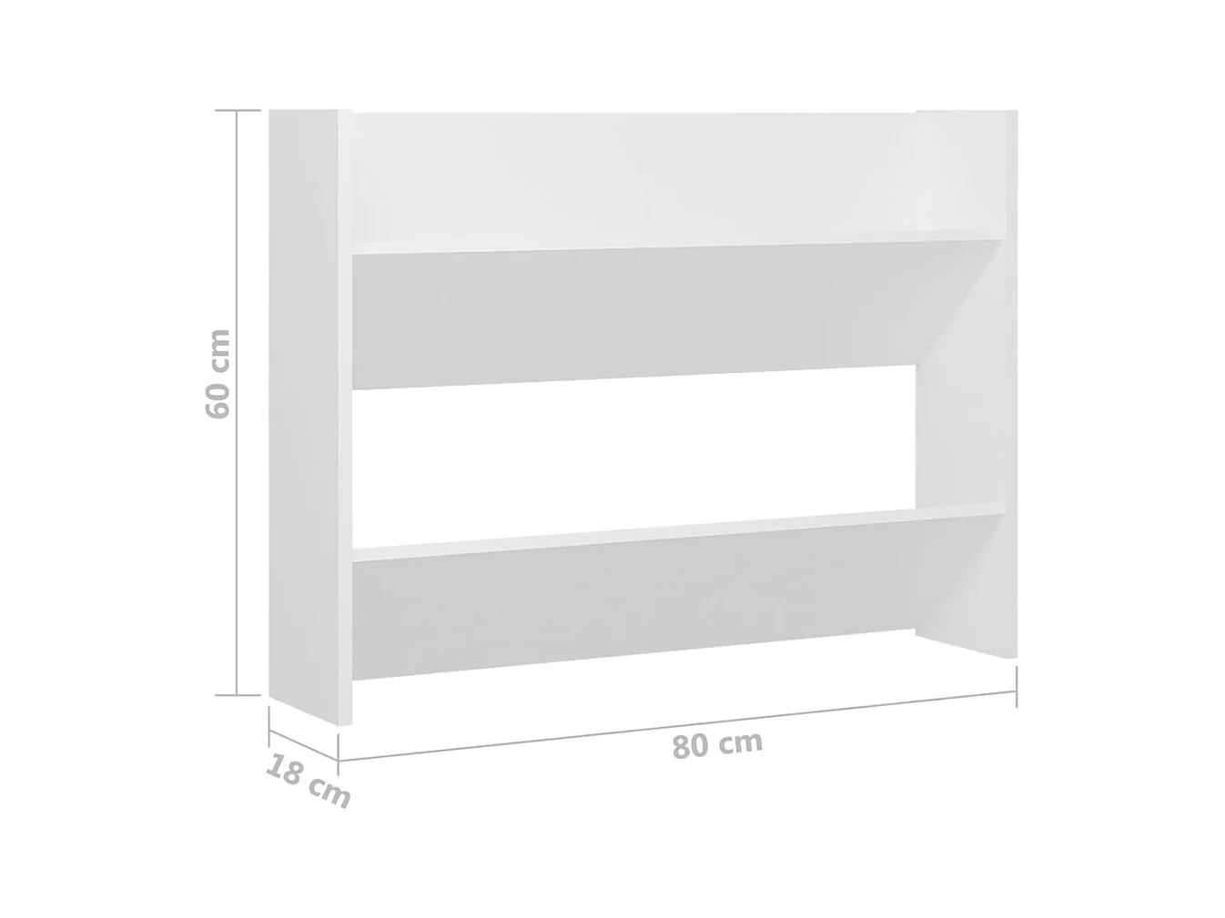 Armoire à chaussures murale Blanc 80x18x60 cm Aggloméré