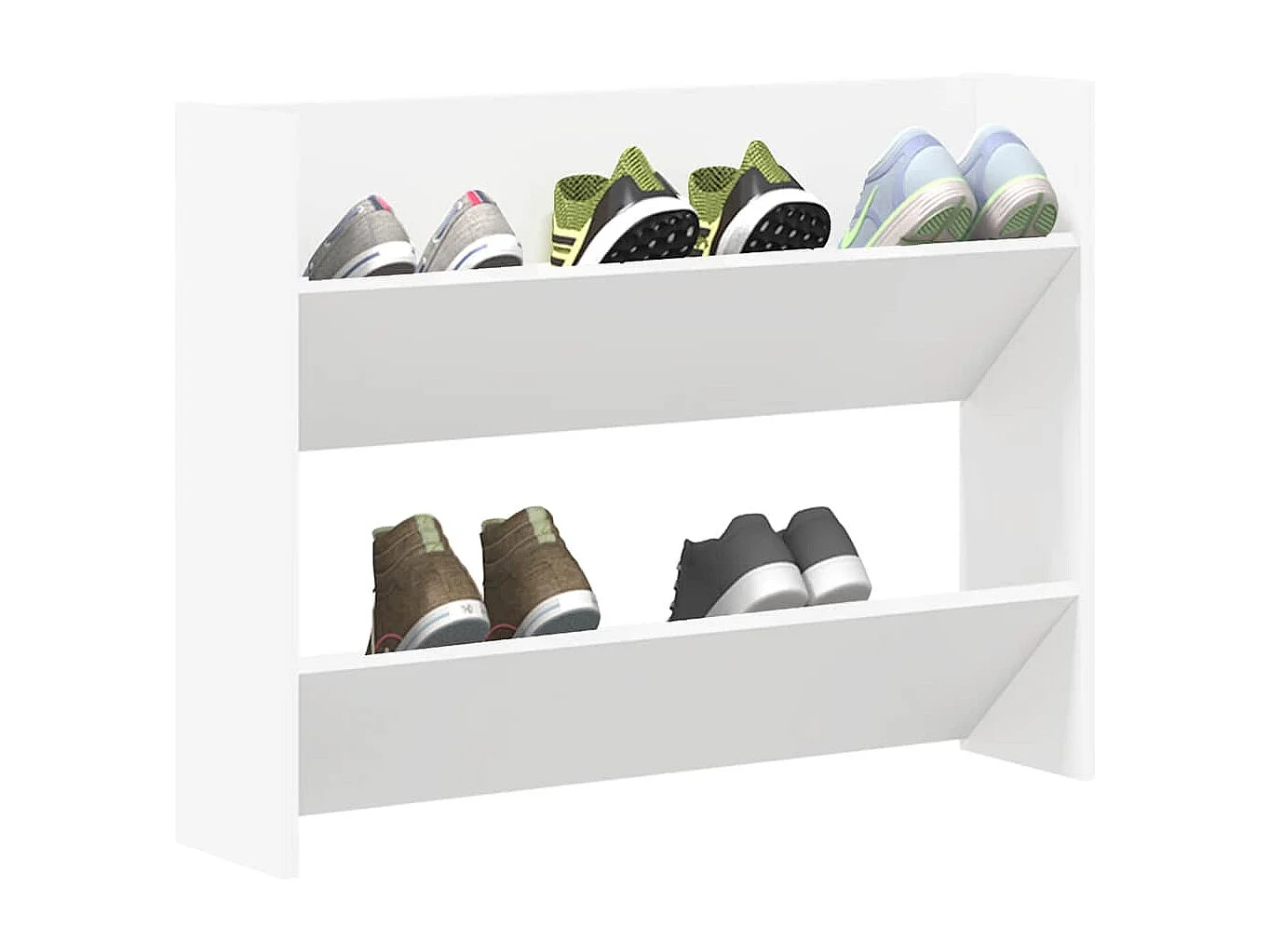 Armoire à chaussures murale Blanc 80x18x60 cm Aggloméré