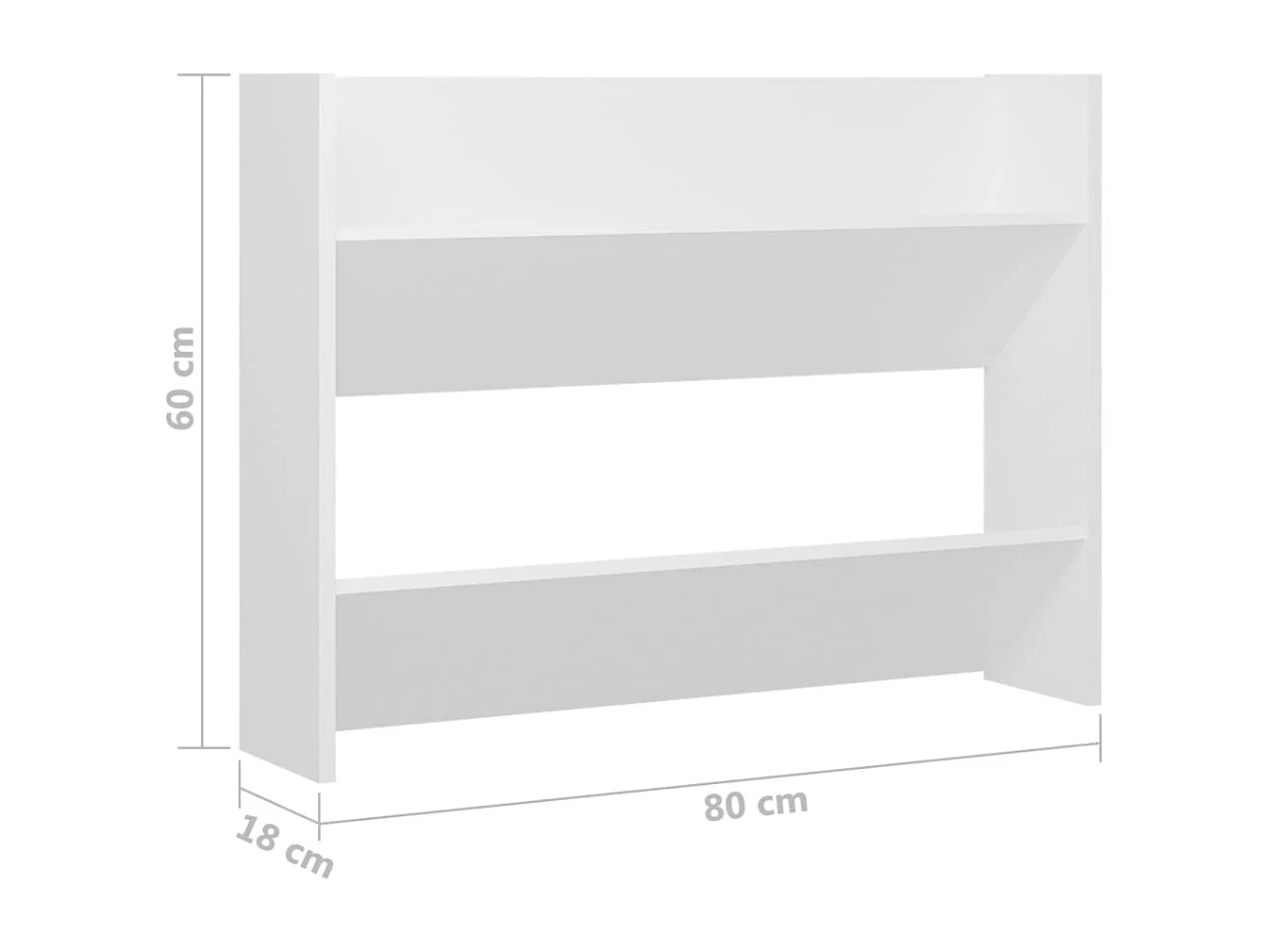 Armoire à chaussures murale Blanc 80x18x60 cm Aggloméré