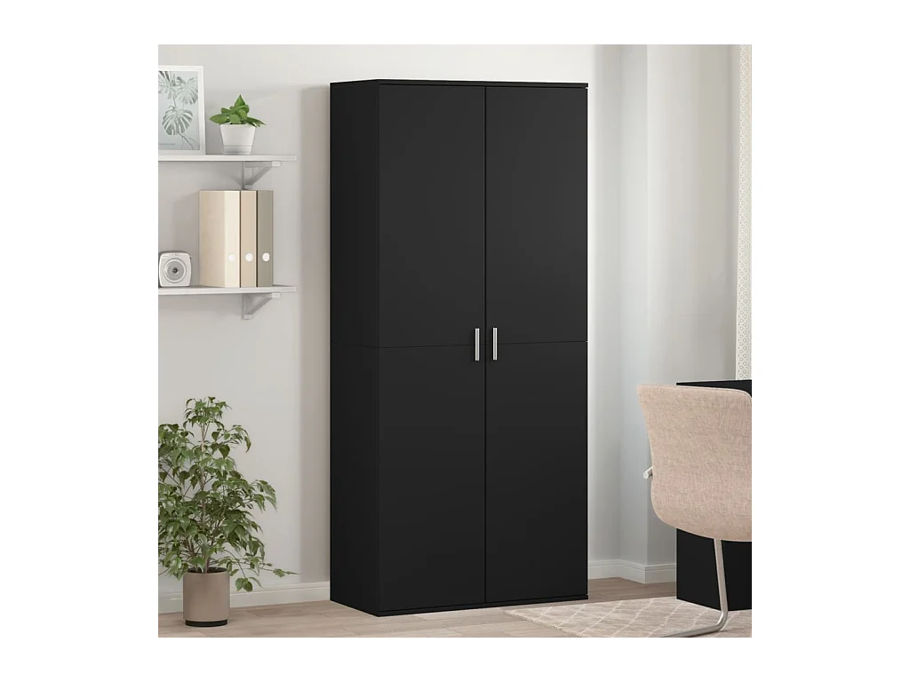 Armoire à chaussures Noir 80x39x178 cm Bois d'ingénierie