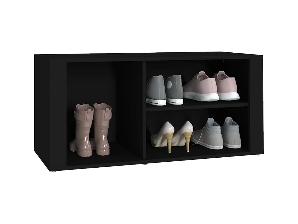 Armoire à chaussures Noir 100x35x45 cm Bois d'ingénierie